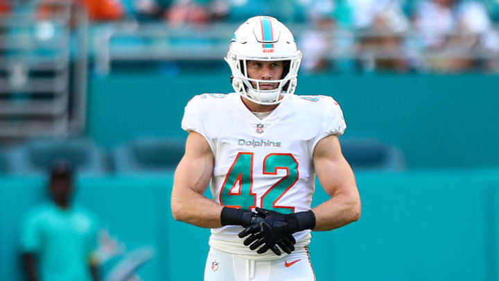 Former Miami Dolphins safety Clayton Fejedelem