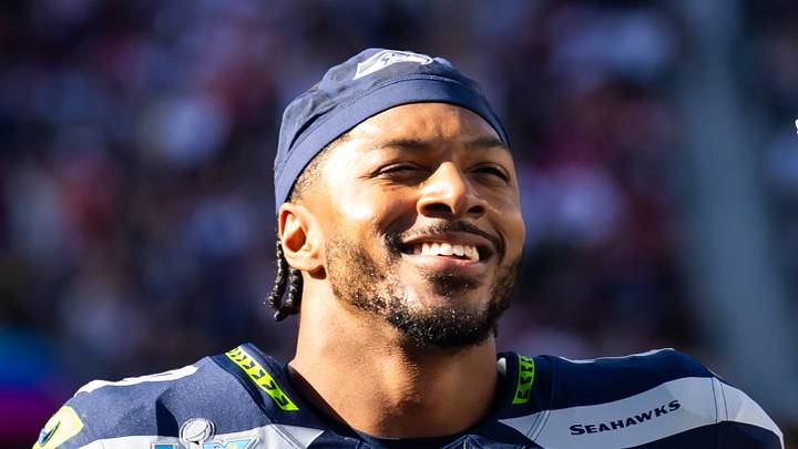 Seattle Seahawks cornerback Josh Jobe looks on before Super Bowl LX