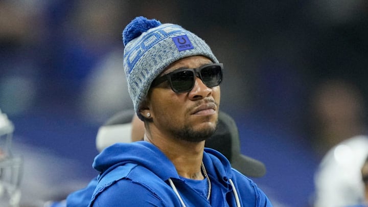 Indianapolis Colts quarterback Anthony Richardson watches the action