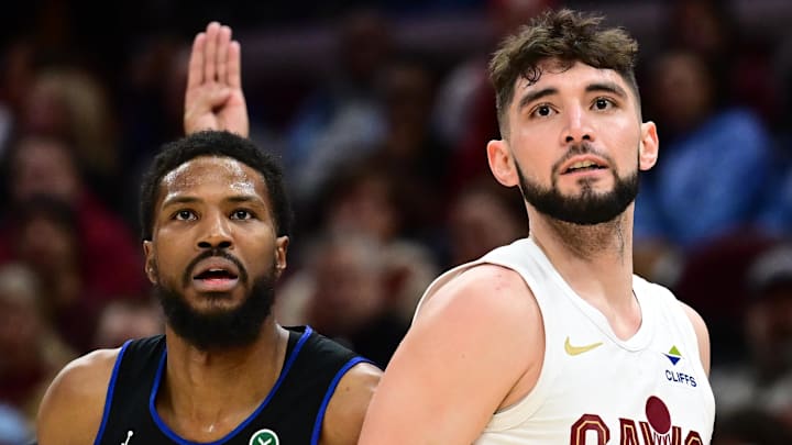 Jan 27, 2025; Cleveland, Ohio, USA; Detroit Pistons guard Malik Beasley (5) and Cleveland Cavaliers guard Ty Jerome (2) watch Jerome’s shot during the second half at Rocket Mortgage FieldHouse. Mandatory Credit: Ken Blaze-Imagn Images Jan 27, 2025; Cleveland, Ohio, USA; Detroit Pistons guard Malik Beasley (5) and Cleveland Cavaliers guard Ty Jerome (2) watch Jerome’s shot during the second half at Rocket Mortgage FieldHouse. Mandatory Credit: Ken Blaze-Imagn Images