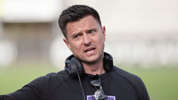 Holy Cross football coach Bob Chesney talks to the team after Saturday's spring game.
HC 20 Holy Cross football coach Bob Chesney talks to the team after Saturday's spring game.
HC 20