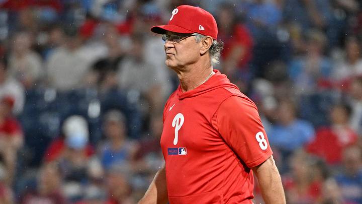 May 19, 2026; Philadelphia, Pennsylvania, USA; Philadelphia Phillies bench coach Don Mattingly (8) walks to the mound to make a pitching change during the seventh inning against the Cincinnati Reds at Citizens Bank Park. May 19, 2026; Philadelphia, Pennsylvania, USA; Philadelphia Phillies bench coach Don Mattingly (8) walks to the mound to make a pitching change during the seventh inning against the Cincinnati Reds at Citizens Bank Park.