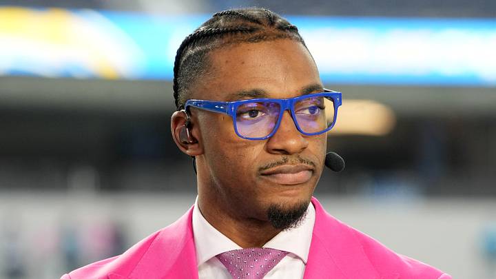 Oct 16, 2023; Inglewood, California, USA; Robert Griffin III on the ESPN Monday Night Football Countdown set SoFi Stadium. Mandatory Credit: Kirby Lee-Imagn Images