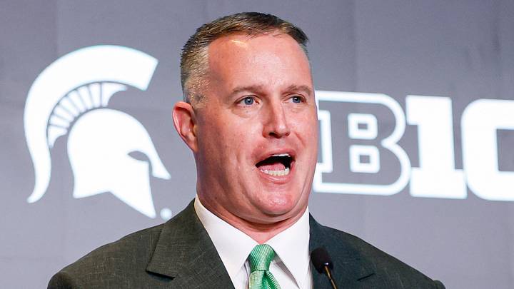 Jul 29, 2026; Chicago, IL, USA; Michigan State Football head coach Pat Fitzgerald speaks during Big Ten Media Days at Hilton Chicago. Mandatory Credit: Kamil Krzaczynski-Imagn Images Jul 29, 2026; Chicago, IL, USA; Michigan State Football head coach Pat Fitzgerald speaks during Big Ten Media Days at Hilton Chicago. Mandatory Credit: Kamil Krzaczynski-Imagn Images