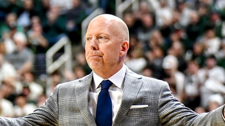 UCLA's head coach Mick Cronin reacts during the first half against Michigan State on Tuesday, Feb. 17, 2026, at the Breslin Center in East Lansing.
