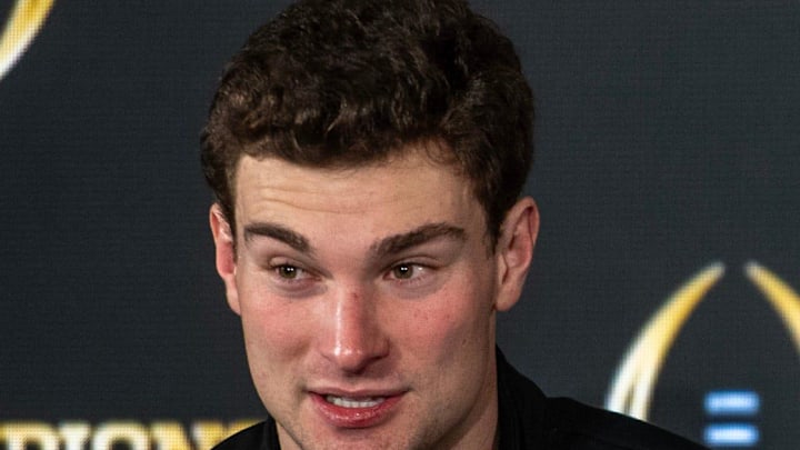 Indiana'ss Fernando Mendoza speaks at the champions press conference on Tuesday, Jan. 20. 2026.