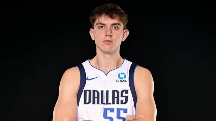 Sep 25, 2026; Dallas, TX, USA; Dallas Mavericks guard Sergio de Larrea (55) poses for a photo during the Mavericks media day at American Airlines Center. Mandatory Credit: Jerome Miron-Imagn Images Sep 25, 2026; Dallas, TX, USA; Dallas Mavericks guard Sergio de Larrea (55) poses for a photo during the Mavericks media day at American Airlines Center. Mandatory Credit: Jerome Miron-Imagn Images