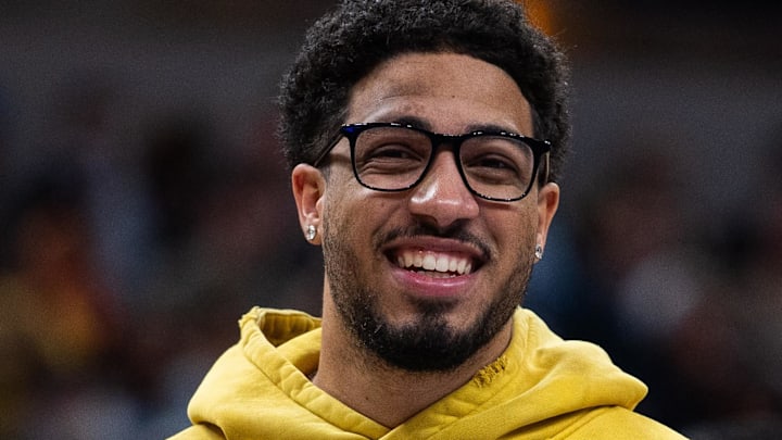 Mar 29, 2026; Indianapolis, Indiana, USA;  sIndiana Pacers guard Tyrese Haliburton (0) in the second half against the Miami Heat at Gainbridge Fieldhouse. Mandatory Credit: Trevor Ruszkowski-Imagn Images