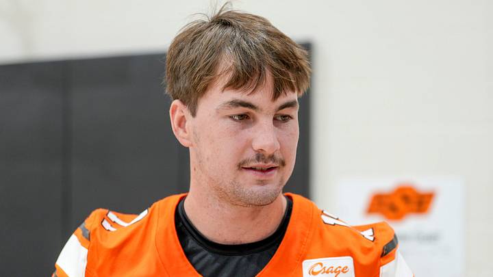 Oklahoma State’s Drew Mestemaker (17) is interviewed during OSU Football Media Day in Stillwater, Okla., on Saturday, Aug. 8, 2026. Oklahoma State’s Drew Mestemaker (17) is interviewed during OSU Football Media Day in Stillwater, Okla., on Saturday, Aug. 8, 2026.