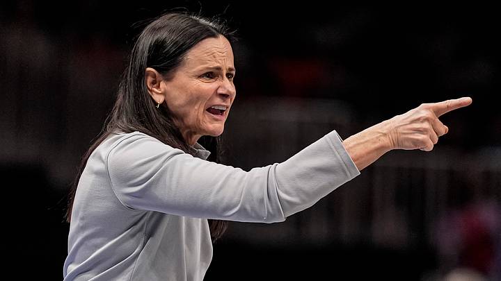 Jun 22, 2026; Atlanta, Georgia, USA; Toronto Tempo head coach Sandy Brondello reacts on the sideline during the game against the Atlanta Dream during the second half at State Farm Arena. Mandatory Credit: Dale Zanine-Imagn Images Jun 22, 2026; Atlanta, Georgia, USA; Toronto Tempo head coach Sandy Brondello reacts on the sideline during the game against the Atlanta Dream during the second half at State Farm Arena. Mandatory Credit: Dale Zanine-Imagn Images