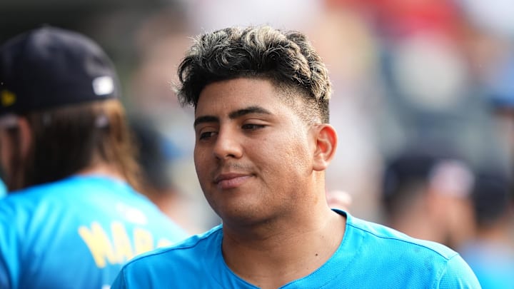 Jun 13, 2025; Philadelphia, Pennsylvania, USA; Philadelphia Phillies starting pitcher Ranger Suarez (55) looks on before the game against the Toronto Blue Jays at Citizens Bank Park. Mandatory Credit: Kyle Ross-Imagn Images Jun 13, 2025; Philadelphia, Pennsylvania, USA; Philadelphia Phillies starting pitcher Ranger Suarez (55) looks on before the game against the Toronto Blue Jays at Citizens Bank Park. Mandatory Credit: Kyle Ross-Imagn Images