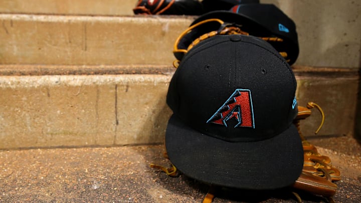 Jul 18, 2017; Cincinnati, OH, USA; A view of an official New Era on field hat of the Arizona Diamondbacks at Great American Ball Park. Jul 18, 2017; Cincinnati, OH, USA; A view of an official New Era on field hat of the Arizona Diamondbacks at Great American Ball Park.