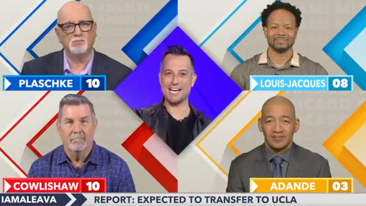 ESPN's Around the Horn panel featuring Los Angeles Times writer Bill Plashcke discussing Nico Iamaleava.