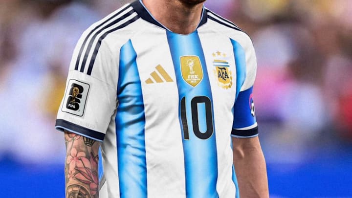 A mock-up of Argentina's leaked 2026 home shirt.