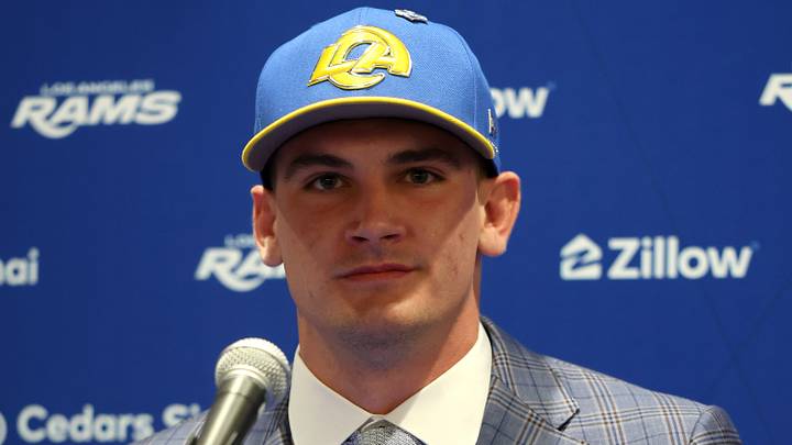 Los Angeles Rams quarterback Ty Simpson. Los Angeles Rams quarterback Ty Simpson.