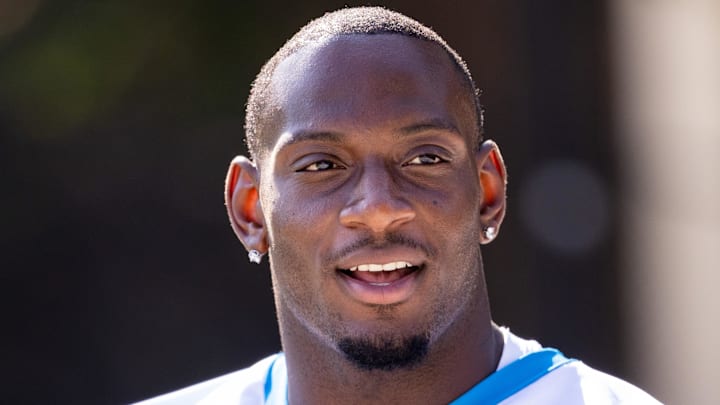 Carolina Panthers outside linebacker Nic Scourton Carolina Panthers outside linebacker Nic Scourton