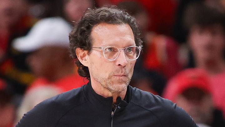Atlanta Hawks head coach Quin Snyder against the New York Knicks at State Farm Arena on April 23, 2026.