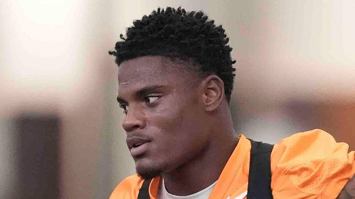Tennessee defensive back Boo Carter (23) runs during Tennessee football preseason practice, in Knoxville, Tennessee, July 31, 2025. Tennessee defensive back Boo Carter (23) runs during Tennessee football preseason practice, in Knoxville, Tennessee, July 31, 2025.