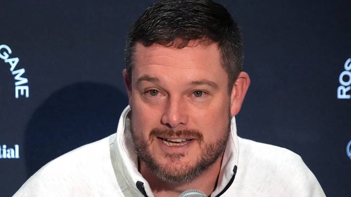 Dec 30, 2024; Los Angeles, CA, USA; Oregon Ducks head coach Dan Lanning during Rose Bowl media day at Sheraton Grand LA. 