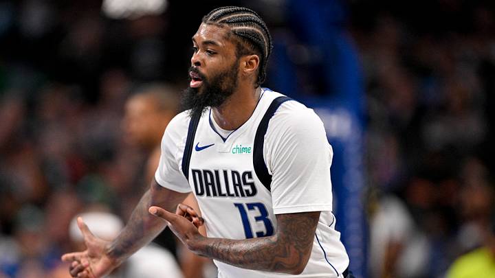 Feb 5, 2026; Dallas, Texas, USA; Dallas Mavericks forward Naji Marshall (13) celebrates making a three point shot against the San Antonio Spurs during the second half at the American Airlines Center. Mandatory Credit: Jerome Miron-Imagn Images Feb 5, 2026; Dallas, Texas, USA; Dallas Mavericks forward Naji Marshall (13) celebrates making a three point shot against the San Antonio Spurs during the second half at the American Airlines Center. Mandatory Credit: Jerome Miron-Imagn Images
