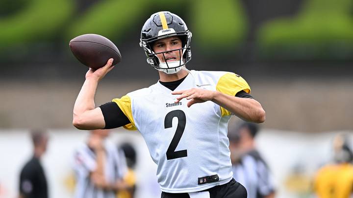 Jul 29, 2026; Latrobe, PA, USA; Pittsburgh Steelers quarterback Mason Rudolph (2) throws a pass during a practice session at Saint Vincent College. Mandatory Credit: Barry Reeger-Imagn Images Jul 29, 2026; Latrobe, PA, USA; Pittsburgh Steelers quarterback Mason Rudolph (2) throws a pass during a practice session at Saint Vincent College. Mandatory Credit: Barry Reeger-Imagn Images