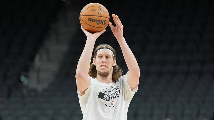 San Antonio Spurs forward Kelly Olynyk (8) warms up before the game against the Phoenix Suns at Frost Bank Center on Mar 19, 2026. San Antonio Spurs forward Kelly Olynyk (8) warms up before the game against the Phoenix Suns at Frost Bank Center on Mar 19, 2026.