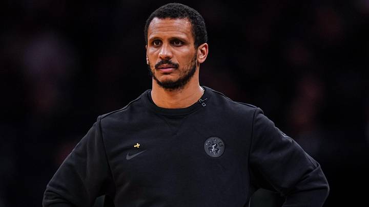 Apr 28, 2026; Boston, Massachusetts, USA; Boston Celtics head coach Joe Mazzulla watches from the sideline as they take on the Philadelphia 76ers during game five of the first round of the 2026 NBA Playoffs at TD Garden. Mandatory Credit: David Butler II-Imagn Images Apr 28, 2026; Boston, Massachusetts, USA; Boston Celtics head coach Joe Mazzulla watches from the sideline as they take on the Philadelphia 76ers during game five of the first round of the 2026 NBA Playoffs at TD Garden. Mandatory Credit: David Butler II-Imagn Images