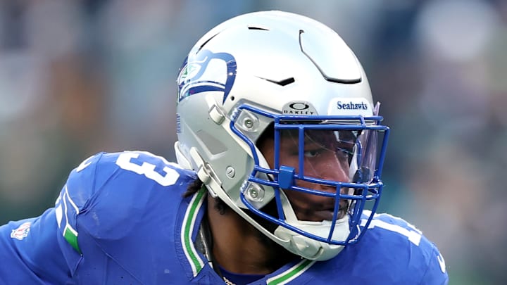 Ernest Jones of the Seattle Seahawks returns an interception Ernest Jones of the Seattle Seahawks returns an interception