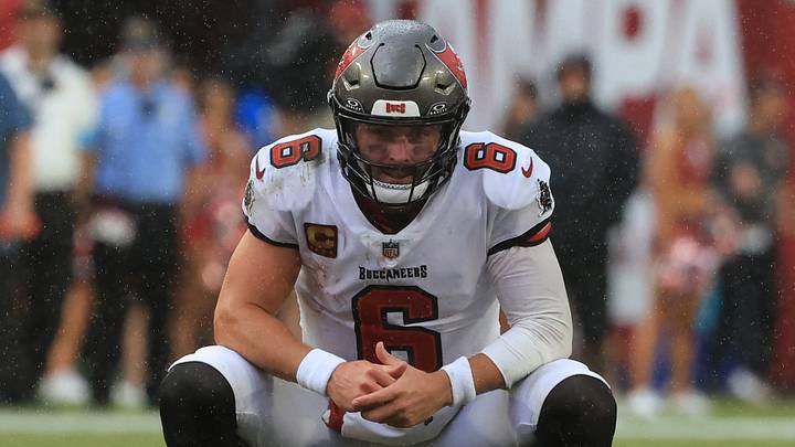Tampa Bay Buccaneers quarterback Baker Mayfield is struggling. Tampa Bay Buccaneers quarterback Baker Mayfield is struggling.