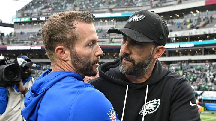 Los Angeles Rams head coach Sean McVay greets Philadelphia Eagles head coach Nick Sirianni