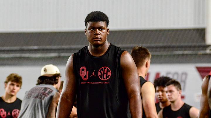 Oklahoma defensive tackle prospect Kellan Hall competes at one of the Brent Venables Football Camps. Oklahoma defensive tackle prospect Kellan Hall competes at one of the Brent Venables Football Camps.