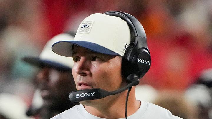 Seattle Seahawks head coach Mike Macdonald watches play against the Kansas City Chiefs. Seattle Seahawks head coach Mike Macdonald watches play against the Kansas City Chiefs.