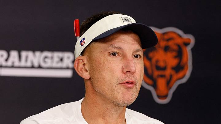Jul 29, 2026; Lake Forest, IL, USA; Chicago Bears defensive coordinator Dennis Allen speaks during Chicago Bears Training Camp at Halas Hall. Mandatory Credit: Kamil Krzaczynski-Imagn Images Jul 29, 2026; Lake Forest, IL, USA; Chicago Bears defensive coordinator Dennis Allen speaks during Chicago Bears Training Camp at Halas Hall. Mandatory Credit: Kamil Krzaczynski-Imagn Images