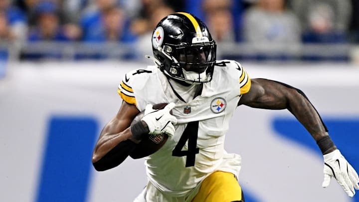 Dec 21, 2025; Detroit, Michigan, USA; Detroit Lions cornerback Rock Ya-Sin (23) tackles Pittsburgh Steelers wide receiver DK Metcalf (4) during the fourth quarter at Ford Field. Mandatory Credit: Lon Horwedel-Imagn Images Dec 21, 2025; Detroit, Michigan, USA; Detroit Lions cornerback Rock Ya-Sin (23) tackles Pittsburgh Steelers wide receiver DK Metcalf (4) during the fourth quarter at Ford Field. Mandatory Credit: Lon Horwedel-Imagn Images