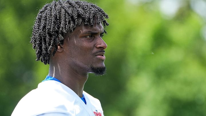 Detroit Lions cornerback Ennis Rakestraw Jr. (9) walks off the field after practice during OTA at Meijer Performance Center in Allen Park on Friday, May 30, 2025. Detroit Lions cornerback Ennis Rakestraw Jr. (9) walks off the field after practice during OTA at Meijer Performance Center in Allen Park on Friday, May 30, 2025.