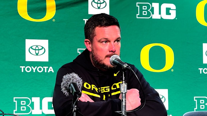 Oregon coach Dan Lanning after the game against Wisconsin.