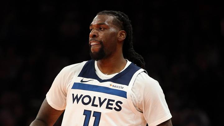 Nov 21, 2025; Phoenix, Arizona, USA; Minnesota Timberwolves center Naz Reid (11) against the Phoenix Suns during an NBA Cup game at Mortgage Matchup Center. Mandatory Credit: Mark J. Rebilas-Imagn Images