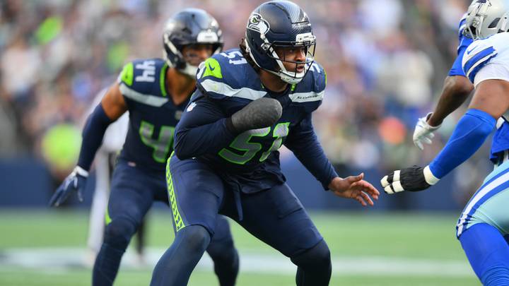 Seattle Seahawks linebacker Jared Ivey during the game against the Dallas Cowboys at Lumen Field. Seattle Seahawks linebacker Jared Ivey during the game against the Dallas Cowboys at Lumen Field.