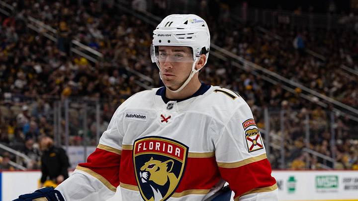 Apr 4, 2026; Pittsburgh, Pennsylvania, USA; Florida Panthers right wing Mackie Samoskevich (11) looks on against the Pittsburgh Penguins during the second period at PPG Paints Arena. Mandatory Credit: Mark Alberti-Imagn Images Apr 4, 2026; Pittsburgh, Pennsylvania, USA; Florida Panthers right wing Mackie Samoskevich (11) looks on against the Pittsburgh Penguins during the second period at PPG Paints Arena. Mandatory Credit: Mark Alberti-Imagn Images