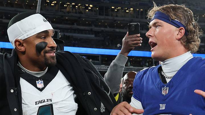 Philadelphia Eagles quarterback Jalen Hurts and New York Giants quarterback Jaxson Dart Philadelphia Eagles quarterback Jalen Hurts and New York Giants quarterback Jaxson Dart
