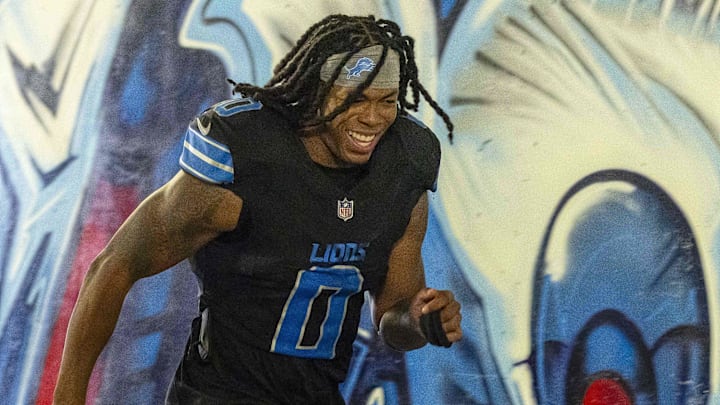 Detroit Lions running back Jahmyr Gibbs (0) walks back to the locker room after the game against the Buccaneers Detroit Lions running back Jahmyr Gibbs (0) walks back to the locker room after the game against the Buccaneers