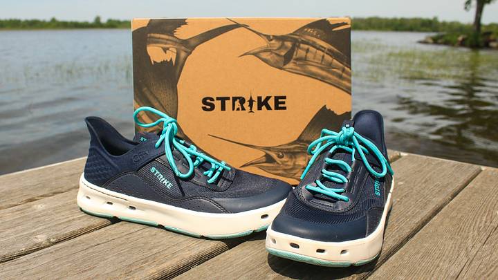 The Bluefin Lace Sneaker from Strike are designed with advanced traction, fast water drainage and a locked-in fit. The Bluefin Lace Sneaker from Strike are designed with advanced traction, fast water drainage and a locked-in fit.