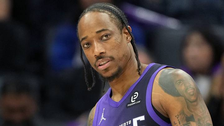 Sacramento Kings guard DeMar DeRozan (10) during the third quarter (Mandatory Credit: Darren Yamashita-Imagn Images)