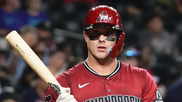 Arizona Diamondbacks James McCann bats against the Cleveland Guardians in the 2nd inning at Chase Field on Aug. 20, 2025. Arizona Diamondbacks James McCann bats against the Cleveland Guardians in the 2nd inning at Chase Field on Aug. 20, 2025.