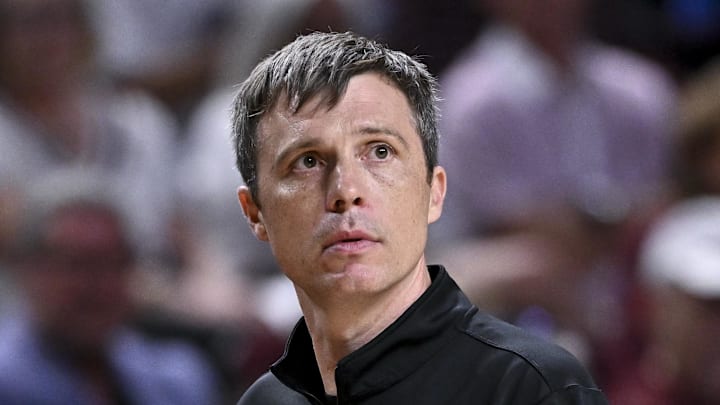 Texas A&M Aggies head coach Bucky McMillan looks on during the second half against the Kentucky Wildcats at Reed Arena.