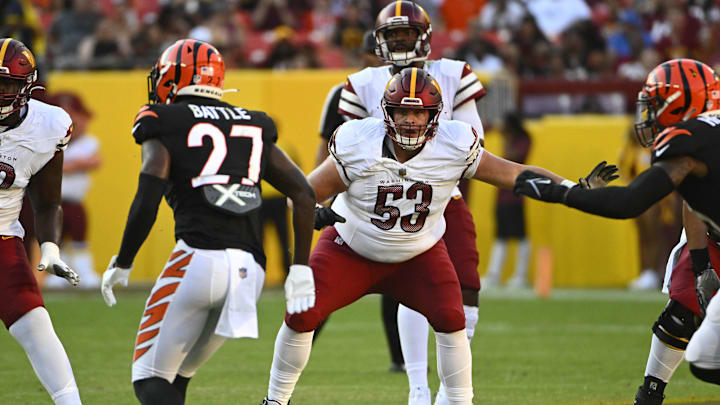 Ricky Stromberg (53) is the addition to the Bears practice squad who was a third-round Commanders pick.