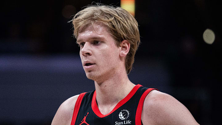 Toronto Raptors guard/forward Gradey Dick against the Indiana Pacers at Gainbridge Fieldhouse on Jan 14, 2026.