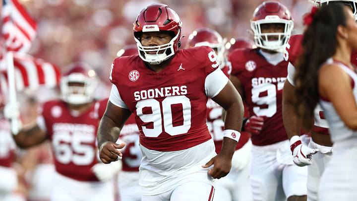 Oklahoma lineman Trent Wilson. | Kevin Jairaj-Imagn Images