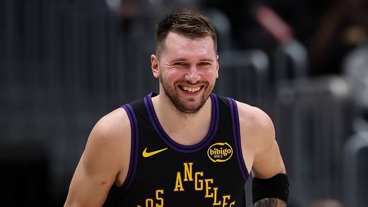 Los Angeles Lakers Luka Doncic smiles