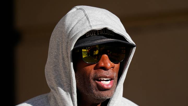 Oct 3, 2026; Boulder, Colorado, USA;  Colorado Buffaloes head coach Deion Sanders before the game against the Texas Tech Red Raiders at Folsom Field.  Mandatory Credit: Ron Chenoy-Imagn Images